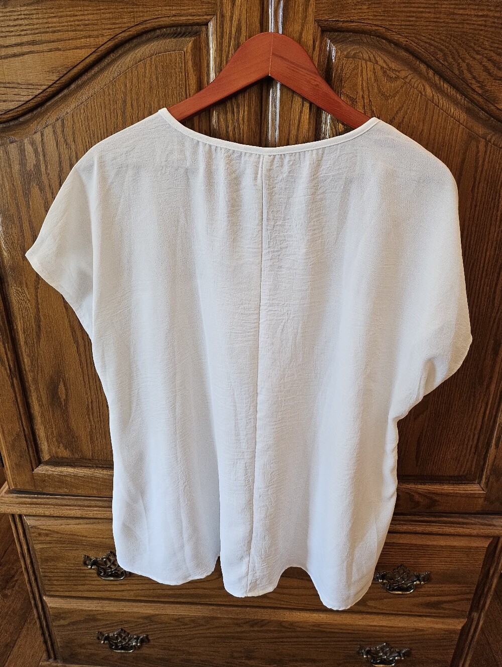 Lace Yoke Button-Front Top - Picture 4 of 5